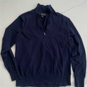 Brooks brothers navy quarter zip cotton sweater. Men small